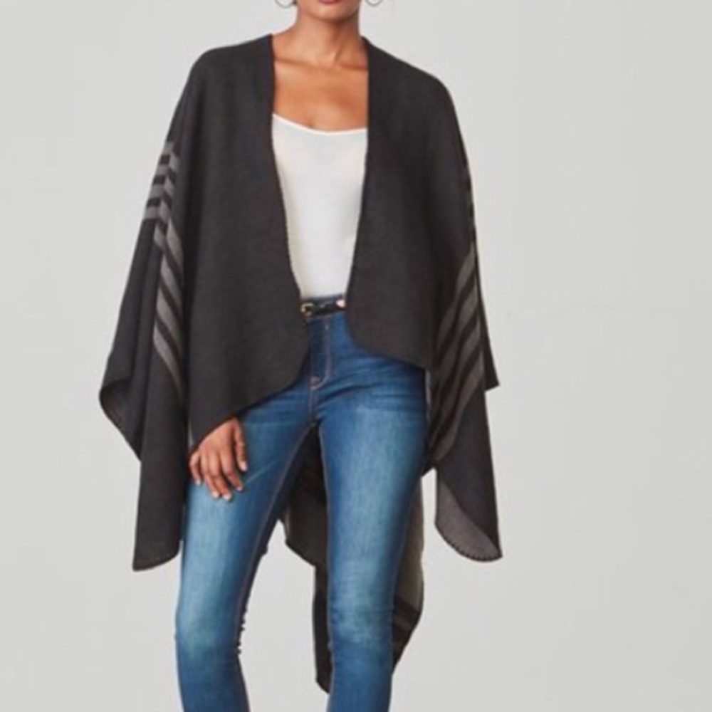 Reversible Grey Toned Poncho
